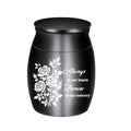 Artistic Metal Urn for Pet Ashes with Floral Paw Motif and Personalized Nameplate for Decorative Home Tribute