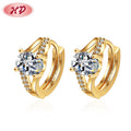 Hd Jewelry Summer 2023 Single Classic Cubic Zirconia 18K Gold Plated Jewelry Huggies Earrings for Women