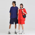 Men's T-Shirt & Shorts Set Casual 2-Piece Outfit Custom Logo Available Solid Color
