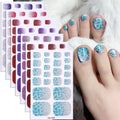 Environmentally Friendly Non-toxic Safe Wholesale CMYK Color Glitter Gradient Gel Toenail Stickers