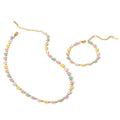 Butterfly Chain Necklace Bracelet Jewelry Set Waterproof Stranded Colorful Stainless Steel for Wedding or Party