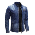 Classic Men's Winter Denim Jacket with Warm Fleece and Fur Collar for Cozy and Stylish Casual Outerwear