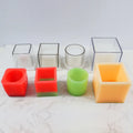 LifeTop Clear Acrylic Candle Holders Cylinder Square Acrylic Candlestick Holder Mold Plastic Candle Mold