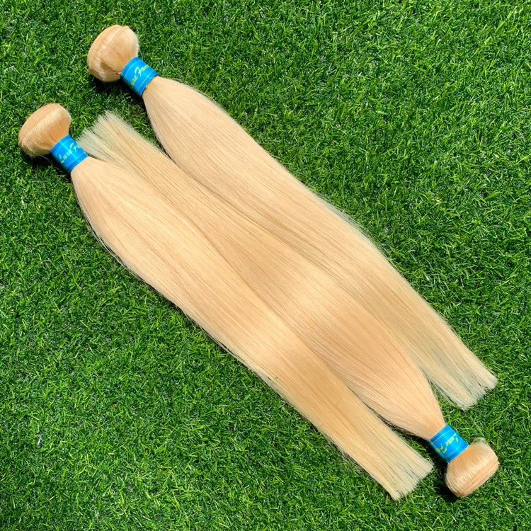 Wholesale Brazilian 613 Straight Virgin Hair Bundle Raw Virgin Cuticle Aligned Super Double Drawn 613 Blonde Human Extensions