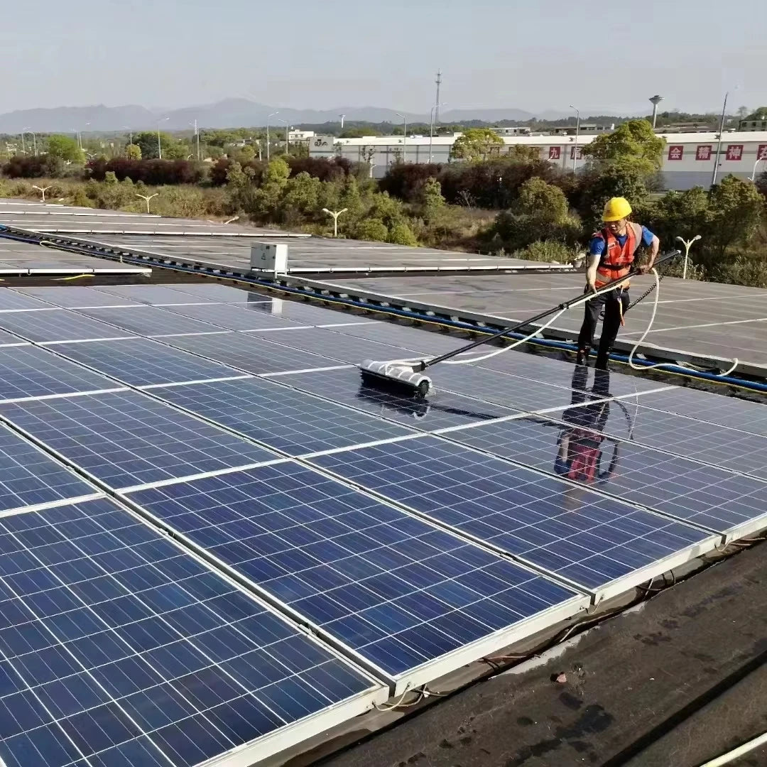 SMARAAD Solar Panel Cleaning Roller Brush 3m 5m 7m Length Solar Panel Cleaning Brush Complete Solar Panel Cleaning Machine