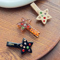 SHE SHARES Korean Style Acetate Star Duckbill Hair Clip with Rhinestones for Women Elegant Side and Back Hair Accessories