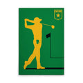 Made in Germany Modern Retro Golfer Canvas Wall Mural with Wooden Stretcher Frame-Home Decor Art
