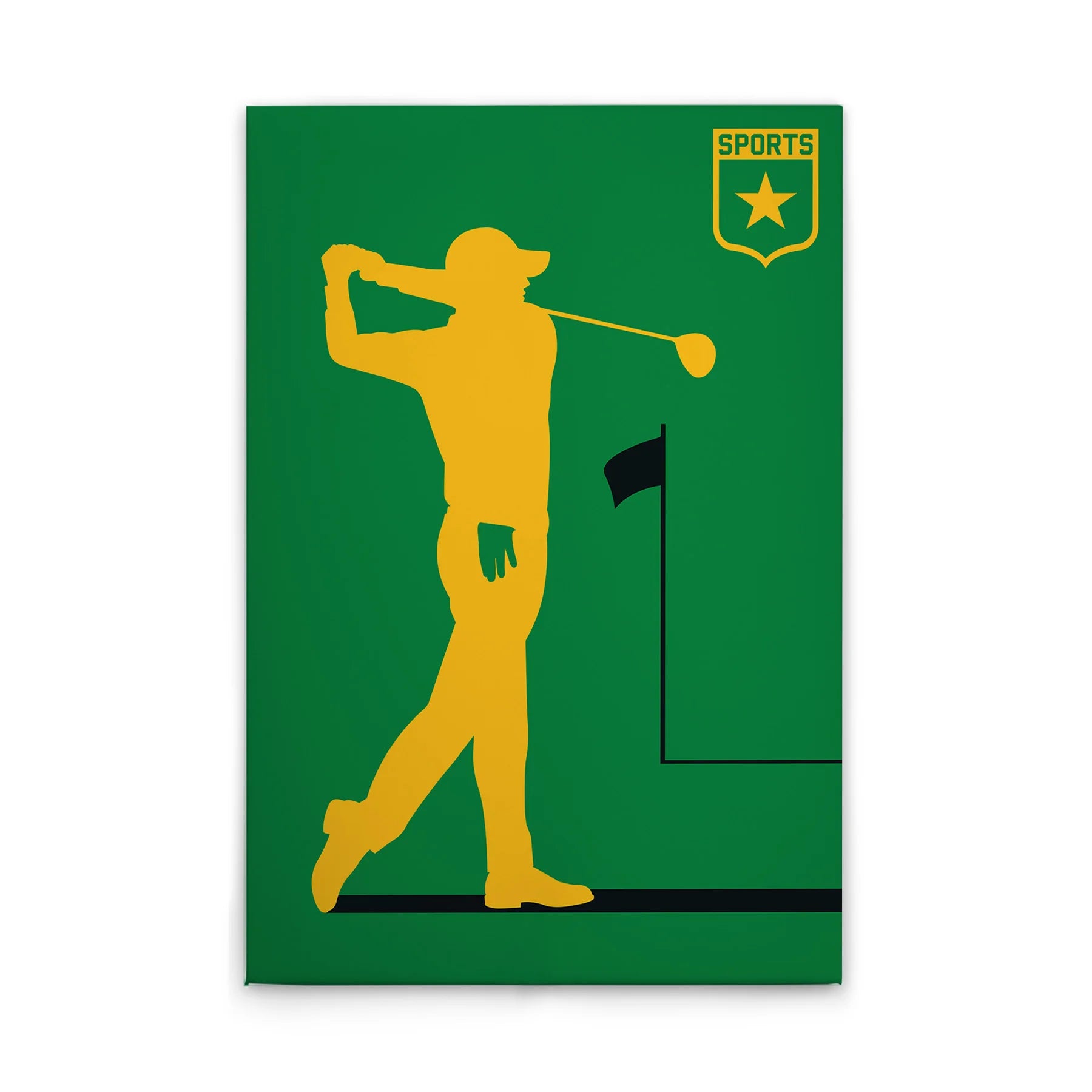 Made in Germany Modern Retro Golfer Canvas Wall Mural with Wooden Stretcher Frame-Home Decor Art