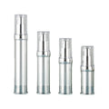 Airless Pump Bottle Silver Skincare Serum Vacuum Container Cosmetic Packaging