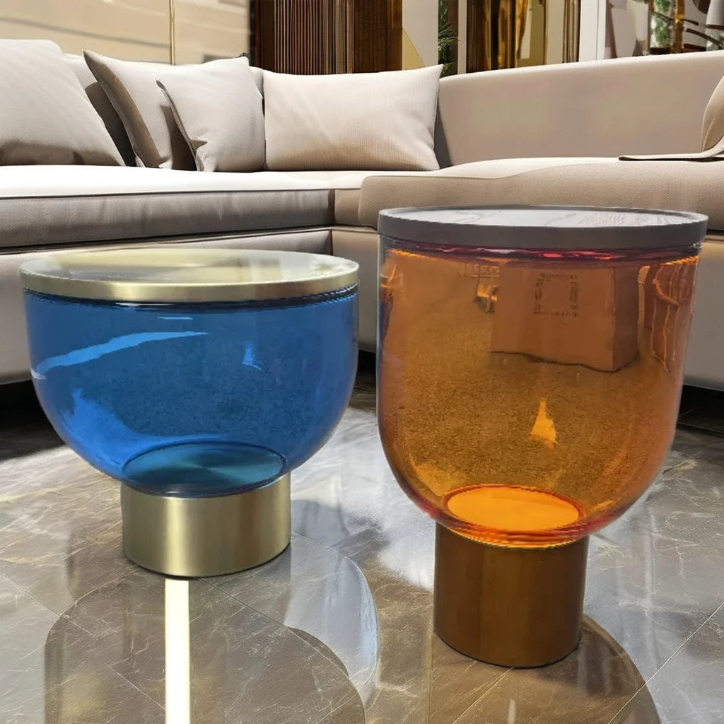 Modern Convertible Iron Glass Coffee Table Legs Gold for Living Room Coffee Table and Side Tables Set