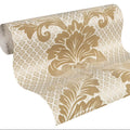 Made in Germany Luxury Wallpaper Rolls with Velvet Flock Damask Black Grey Non Woven Premium Fabric Wallpaper - 1005 x 052 m