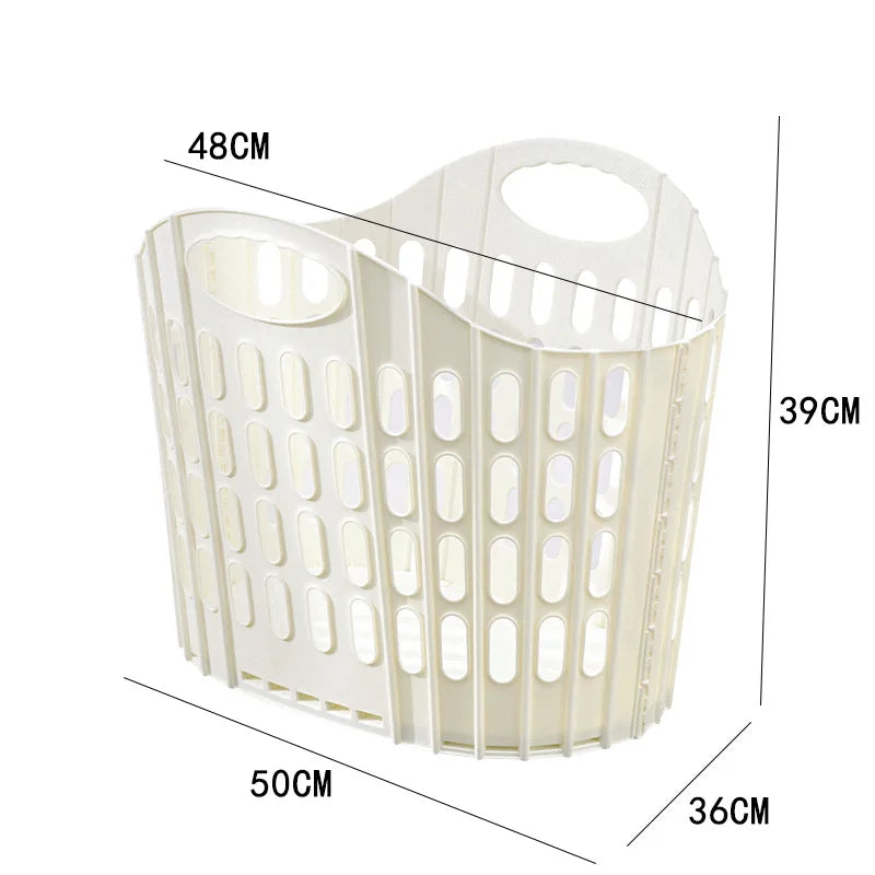 Foldable Plastic Large Capacity Soft PE Plastic Foldable Laundry Basket Space-Saving Clothes Storage Organizer
