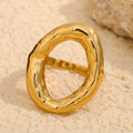 Dreamshow Statement Jewelry Irregular Signet Ring 18k Gold Plated Jewelry Anti Tarnish Jewelry Stainless Steel Ring