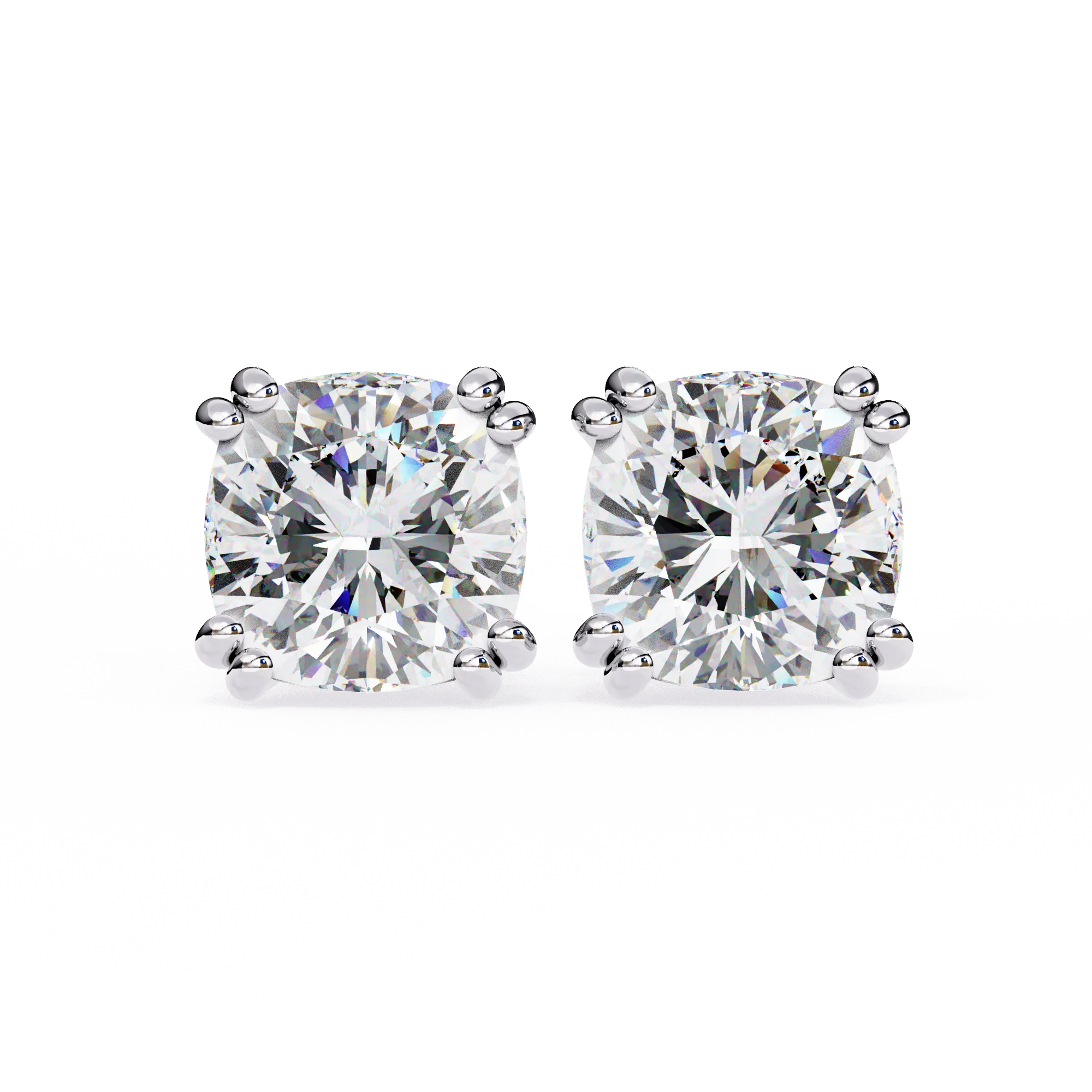 Brilliant Cut Natural Stone Luxury Stud Earrings Gold Plated Silver Rose Gold White Gold Classic 4 Prong Basket Setting Party