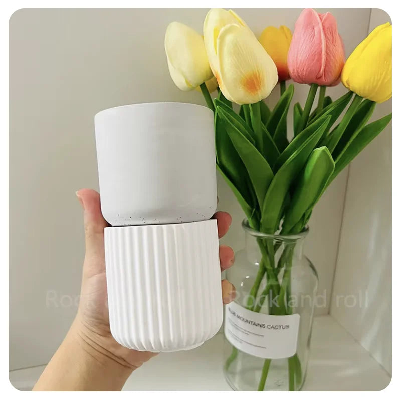 Silicone Mold Concrete Cup Flower Pot Making DIY Gardening Decoration DIY Epoxy Resin Cement Plaster Mold