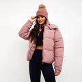 2022 Custom Logo Winter Women's Puffer Jacket Classic Bubble Furry Bomber Stripe Camouflage 100% Polyester