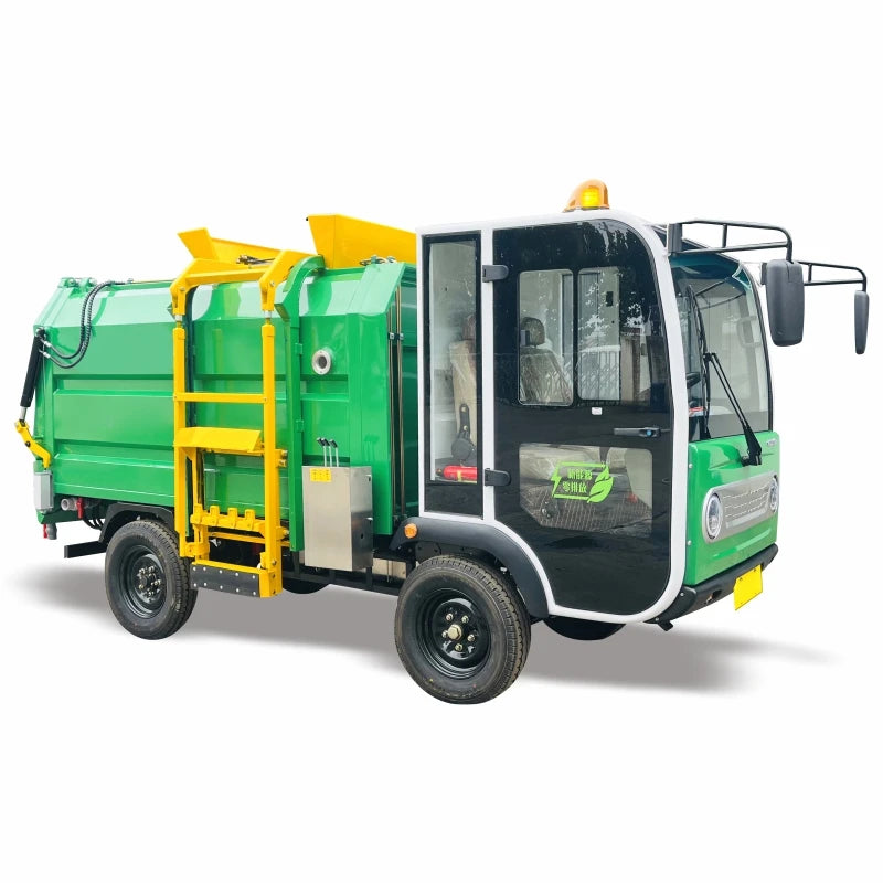 Electric Recycling Garbage Dump Truck with Automatic Transmission 4x2 Drive Motor and Trash Can