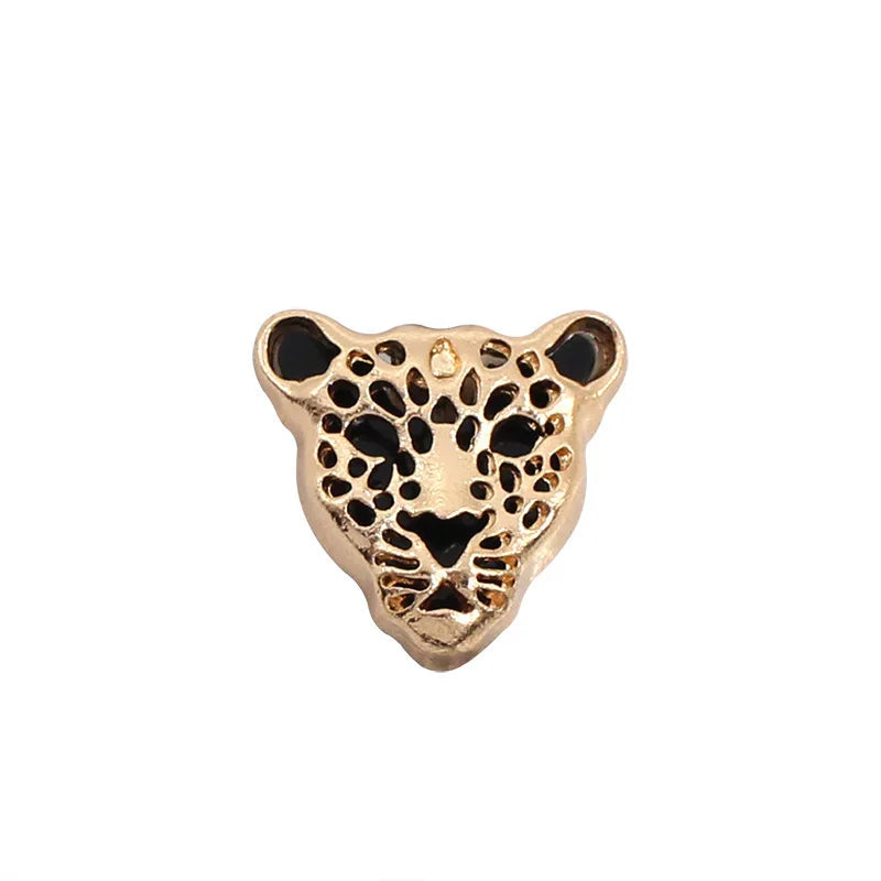 European and American Fashion Retro Alloy Hollow Leopard Head Brooch Men's Domineering Suit Shirt Collar Pin Accessories