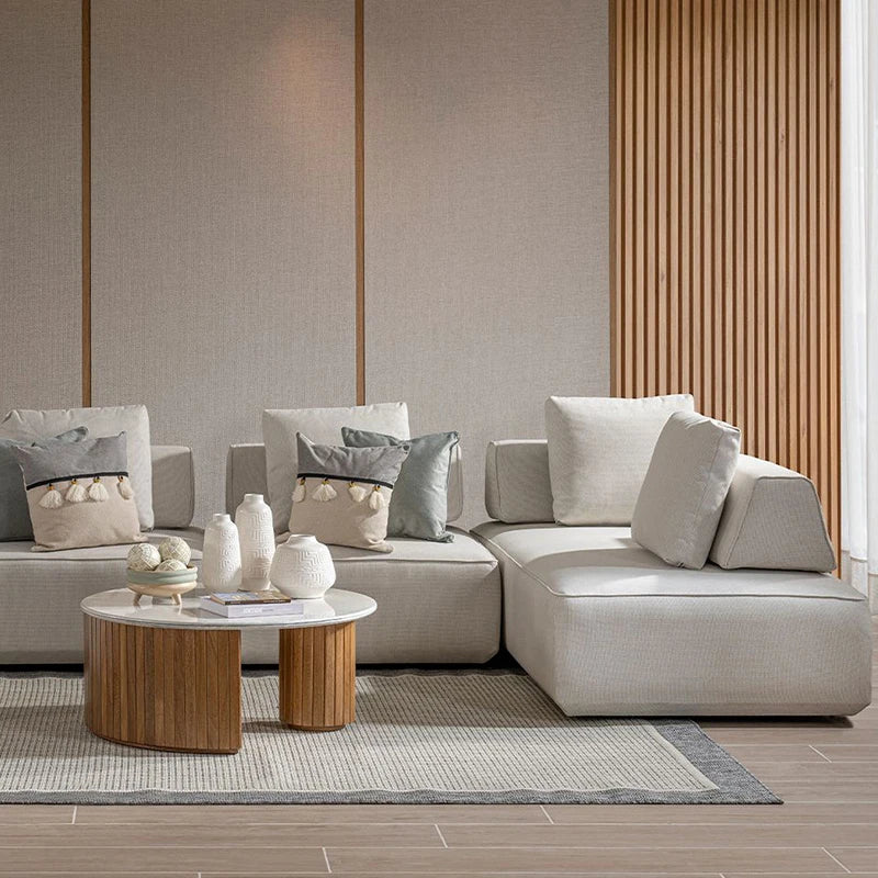 Italian Luxury Modern Fabric Sofa Light L-shaped Corner for Small Apartments Schools Simple Living Room Combination Sponge