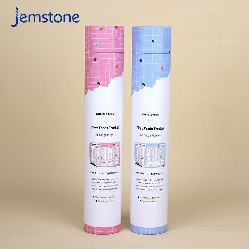 Custom Eco-friendly Round Tea Coffee Cardboard Tube Packaging Luxury Kraft Food Tracker Cylinder Paper Tube Packaging