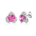 Trendy VVS 1 Colored Moissanite Diamond High Suality 925 Sterling Silver Pink Knot Stud Earrings for Women Destiny Jewellery