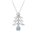 XMZ037 Fashion 925 Sterling Silver Christmas Tree Fine Jewelry 0.5Ct Moissanite Wreath Pendant Necklace for Women Girl Gift