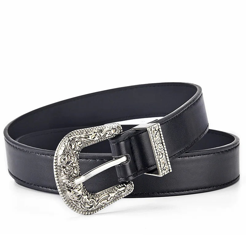 Western Cowboy Cowgirl Kid Belt with Rhinestone and Diamond Crystal PU Leather and Alloy Buckle for Boys and Girls Jean Pant
