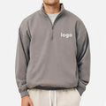 Men's Heavy High-Neck Half-Zip Pullover Hooded Autumn Winter Thick Regular Fit Solid Color Woven Eco-Friendly Polyester/Cotton