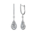 1.5CT Moissanite Diamond Women Jewelry With GRA Certificate Vintage 925 Silver Huggie Drop Wedding Bridal Earrings