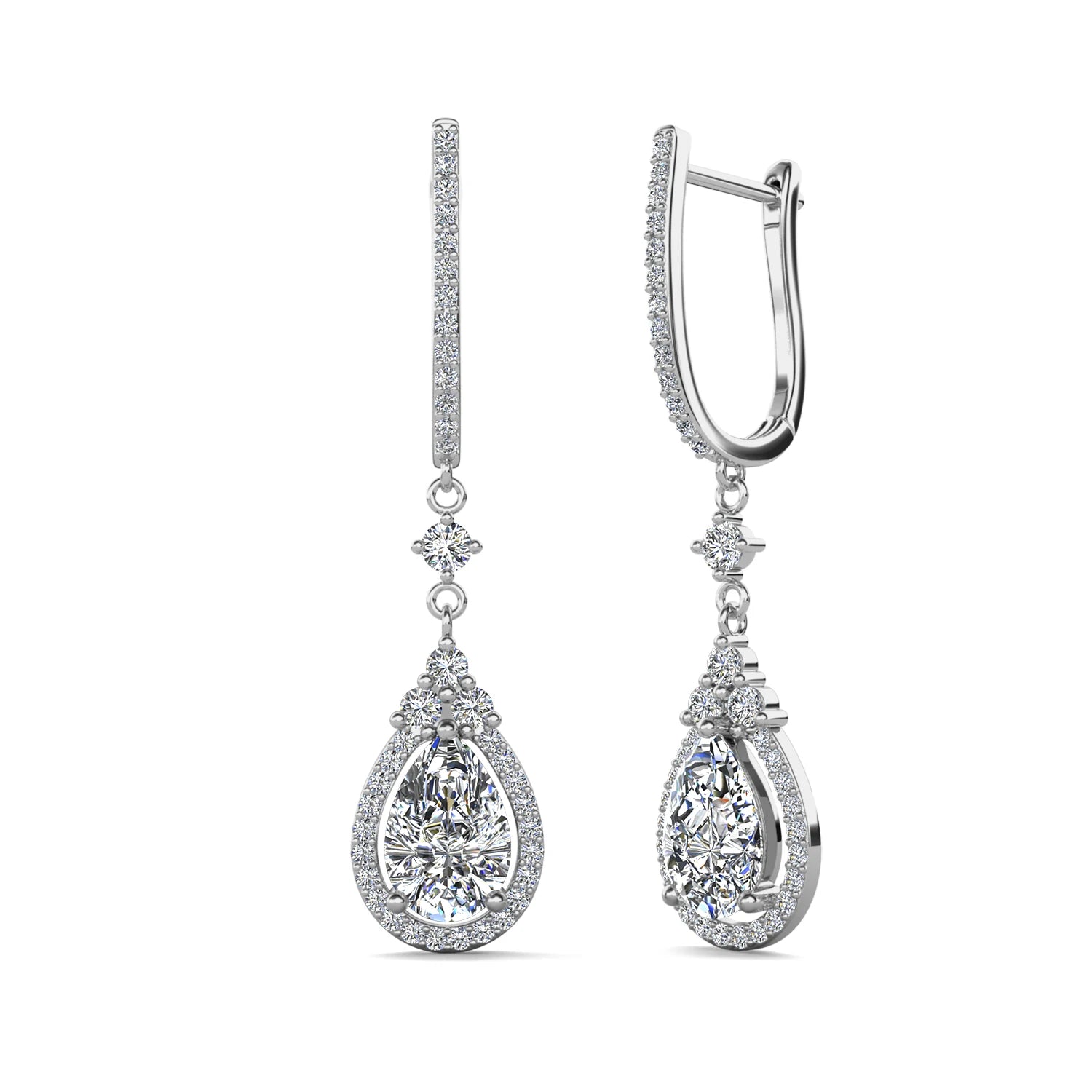 1.5CT Moissanite Diamond Women Jewelry With GRA Certificate Vintage 925 Silver Huggie Drop Wedding Bridal Earrings