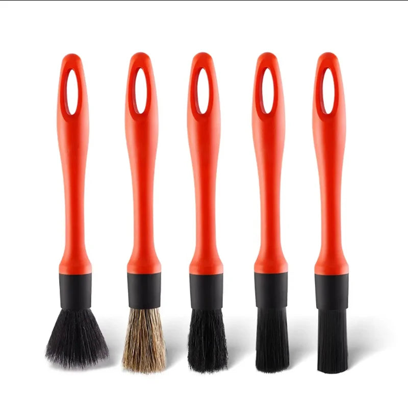 Zhenda Factory Car  Interior 5 PCS Kit Brush  Different Material Car  Head  Detailing  Cleaning Brush Set