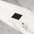NEODRAIN 6x6 Inch Black Square Floor Drain with ABS Base US Standard 304 Stainless Steel for Direct Shipping