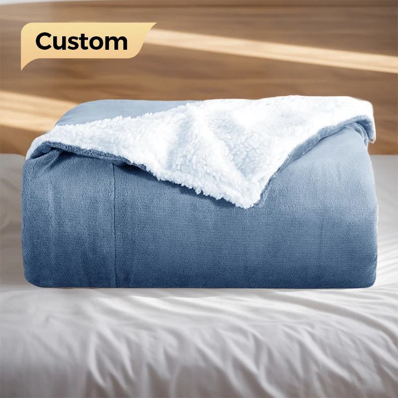Large Size Premium Double Layer Comfort Flannel Fleece Multiple Patterns Bed Throw Cozy Warm Sherpa Blanket for Winter
