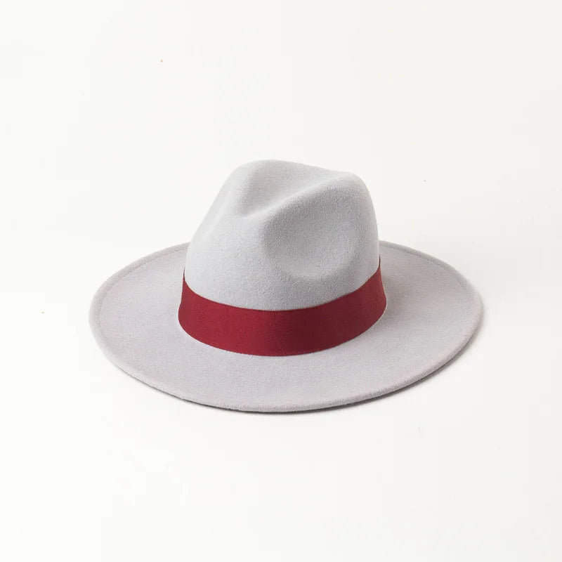 Wholesale Custom Felt Wide Brim Sombreros Wool Fedora Hat Vintage Jazz Flat Top Hat