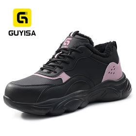 GUYISA PINK Color Sports Collection Safety Shoes for Women Anti-puncture Safety Shoes for Winter
