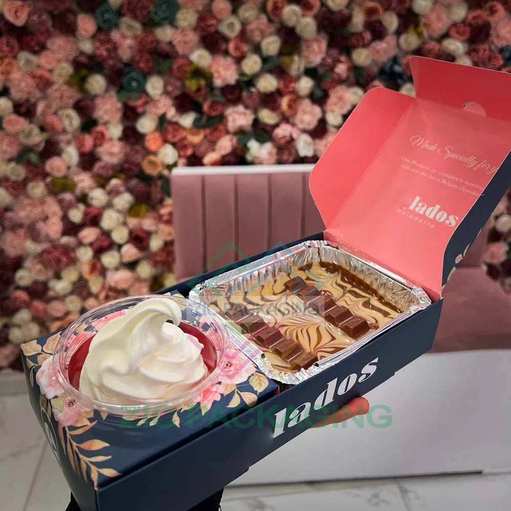 Factory Direct Crepe Waffle and Ice Cream Packaging Pastry Donut Paper Box with Embossing for Bakery Cookie Packaging Dividers