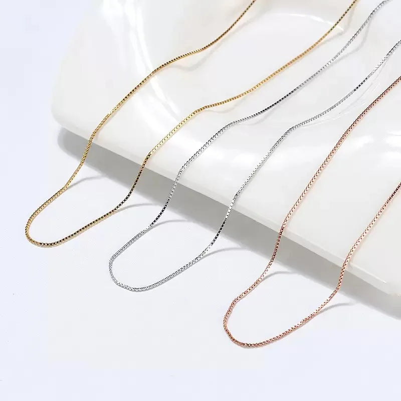 Wholesale S925 Sterling Silver Necklace for Women Trendy Link Chain Fashionable Cable Chain Valentine's Day Gift