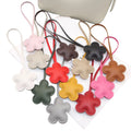 New Leather Niche Flower Keychain Bag Pendant Simple Flower Wrist Rope Car Hanging Ornament Creative Key Hanging Rope Jewelry