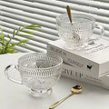 14oz Reusable Good-Grade Glass Drinkware Set with Overnight Oats Container and Spoon for Coffee Mugs