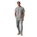 Classic Grey Men's 2Pcs Outfit Lightweight Breathable Summer Co Ord with Relaxed Fit Pants and Short Sleeve Crew Neck T Shirt