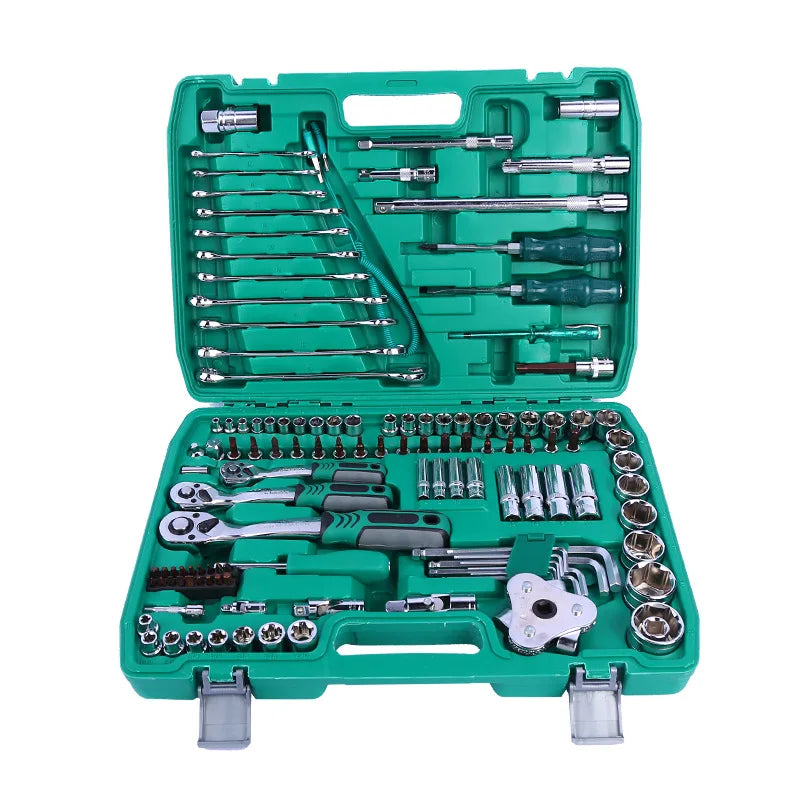 121-piece Auto Mechanic Torque Wrench 72 Teeth Wrench Set Tools Hardware Tools Box MegaBDM