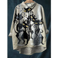 2025 Summer Elegant Office Ladies' New Loose Casual Printed Turnover Collar Long-sleeve Women's Blouse
