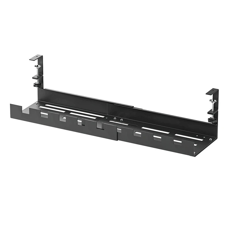 Retractable Wire Management Tray Under Desk Wire Organizer Cable Tray Sturdy Metal Cable Organizer for Home Stand Indoor