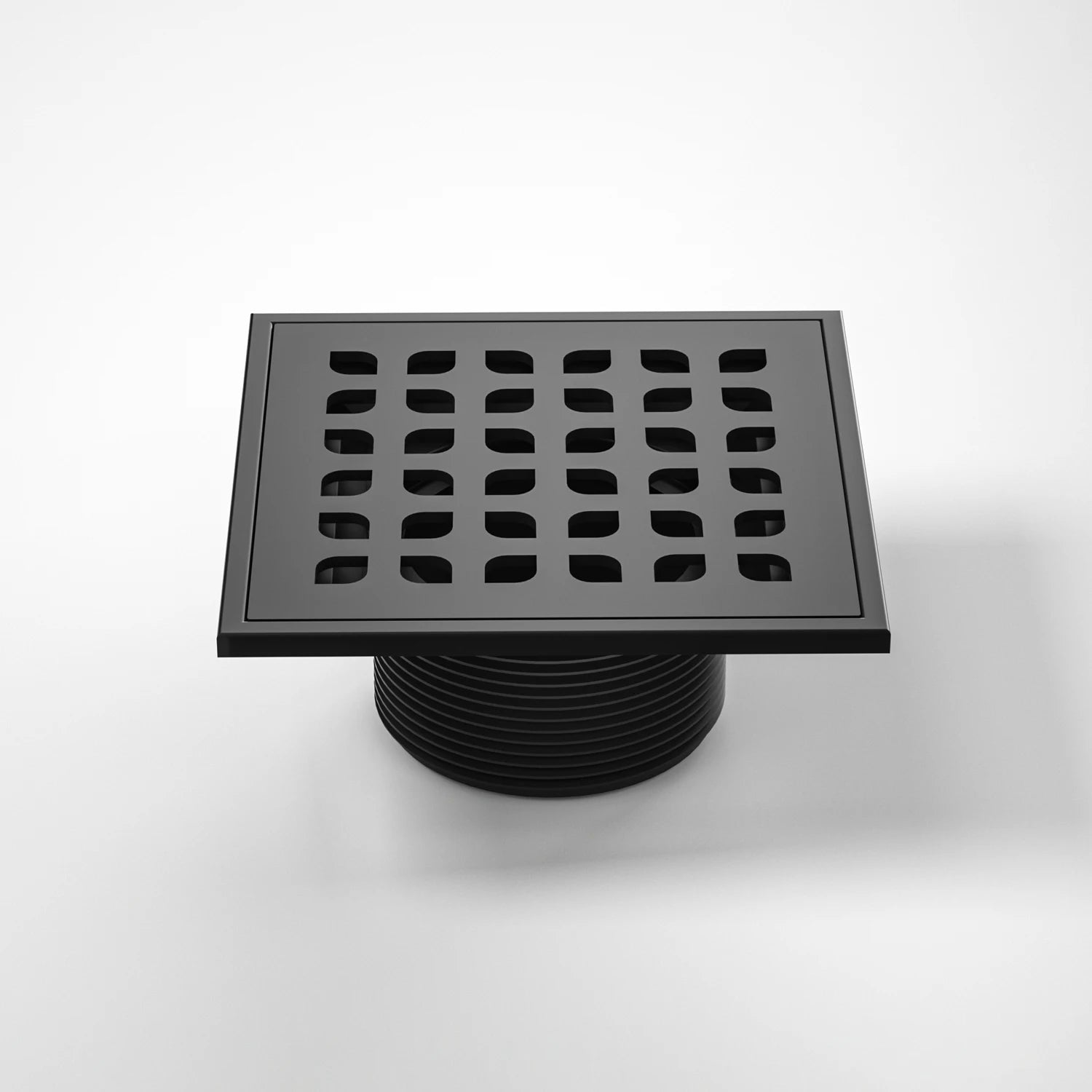 US Market Direct Shipping Matte Black 4"x4" Stainless Steel Square Floor Drain with Plastic Base