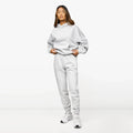 Custom Half Zip Fleece Oversized Two Piece Tracksuit Women Drop Shoulder Sweatshirt and Baggy Sweatpants Jogger Sweat Suit