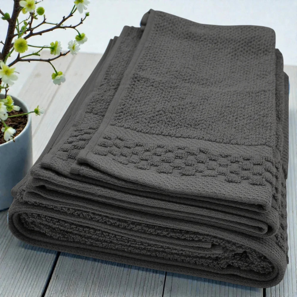 Custom Logo Luxury Bath Hand Towel Set 100 Cotton Quick-Dry Oeko-Tex Certified Heavy GSM Thick Soft Absorbent Wholesale Bulk