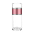 Eco-Friendly Double-Layer Glass Water Bottles with Tea Separation Heat-Resistant Insulation Direct Drinking for Outdoor Tours