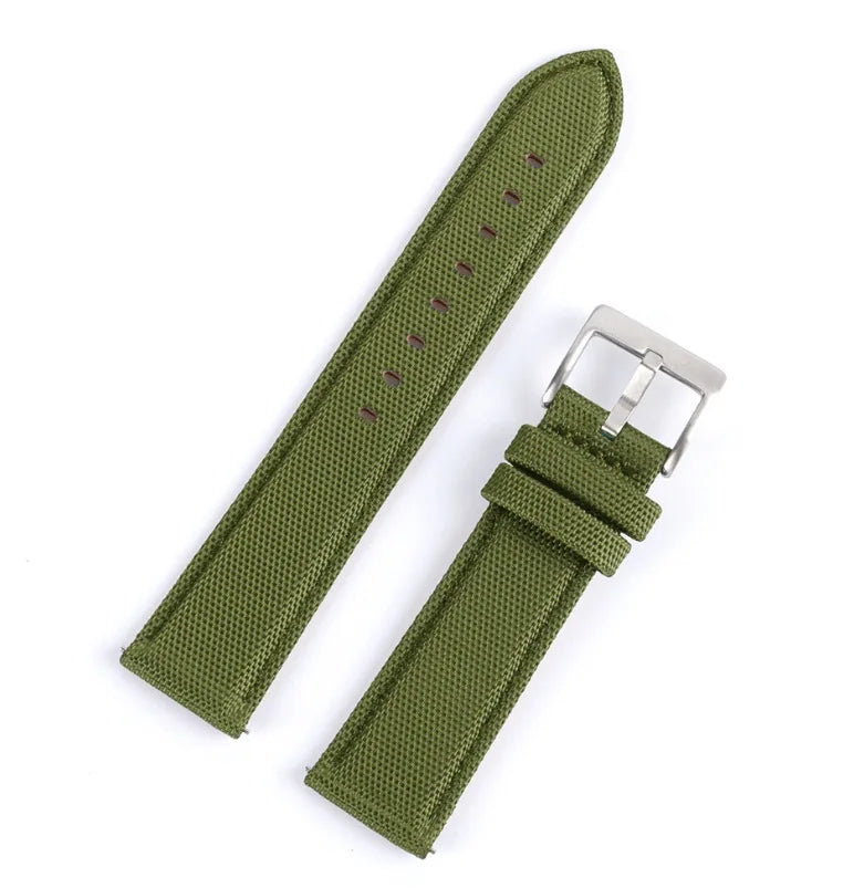 20mm 22mm Best Selling Lychee Pattern Genuine Official Pin Buckle Nylon Leather Strap