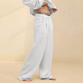 Wholesale Custom Logo Women's Wide Leg Flat Front Eco-Friendly Baggy Jogger Sweatpants Oversized Loose Fit Pants