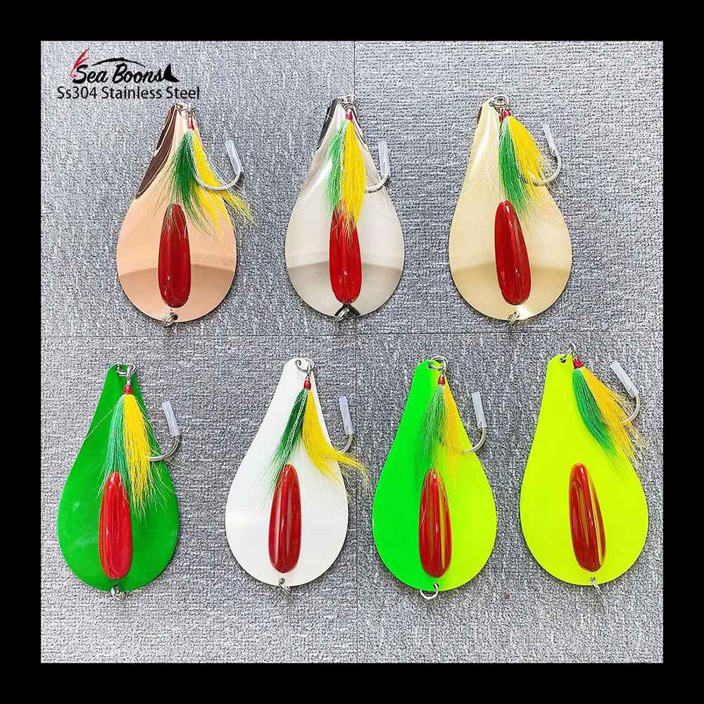 OEM Stainless Steel 8\" New Big Game Flutter Spoon Lure Metal Spinner Baits Fishing Spoon Blanks for Lake Trolling MegaBDM